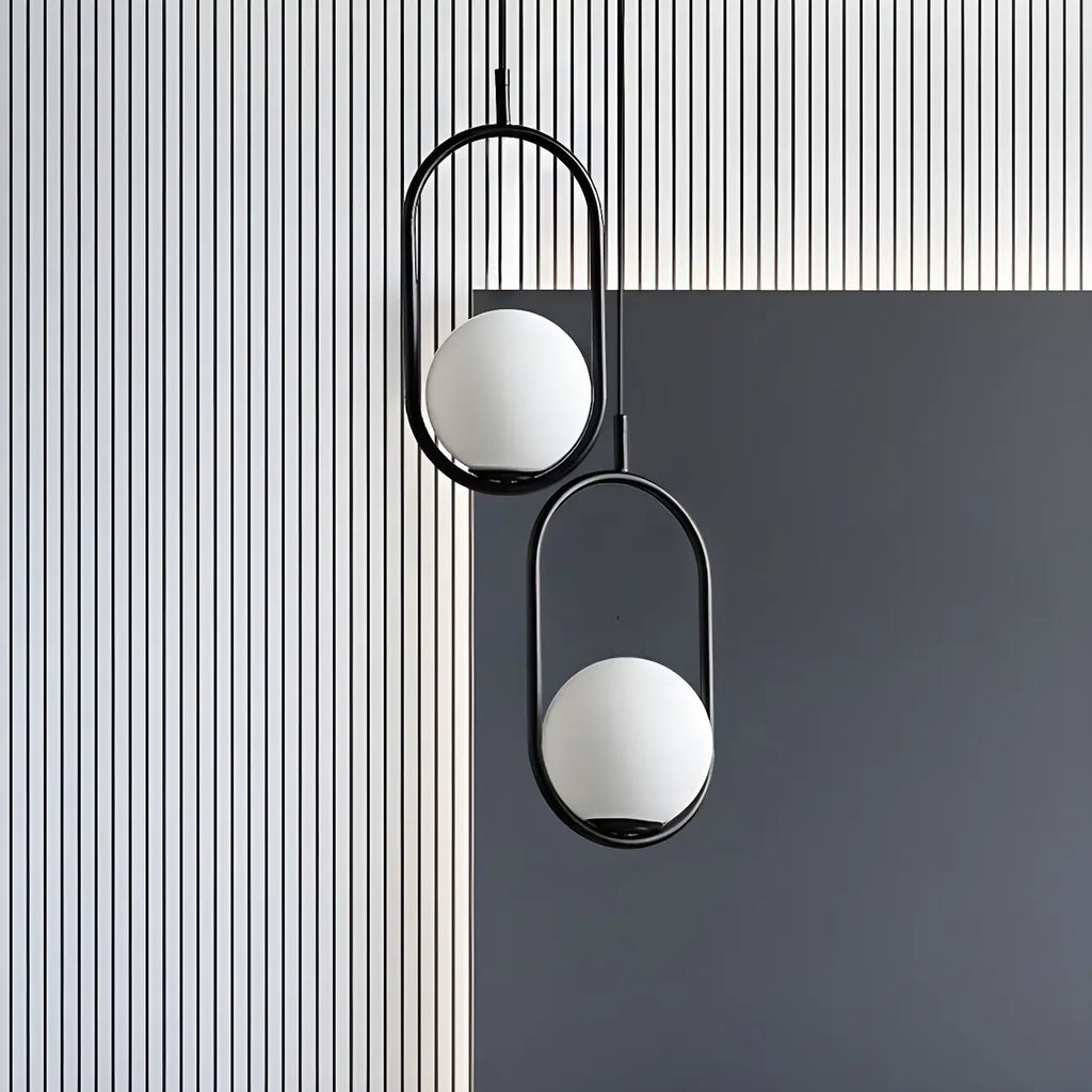 Chic Globe Black and Gold Pendant Light for Bedroom
