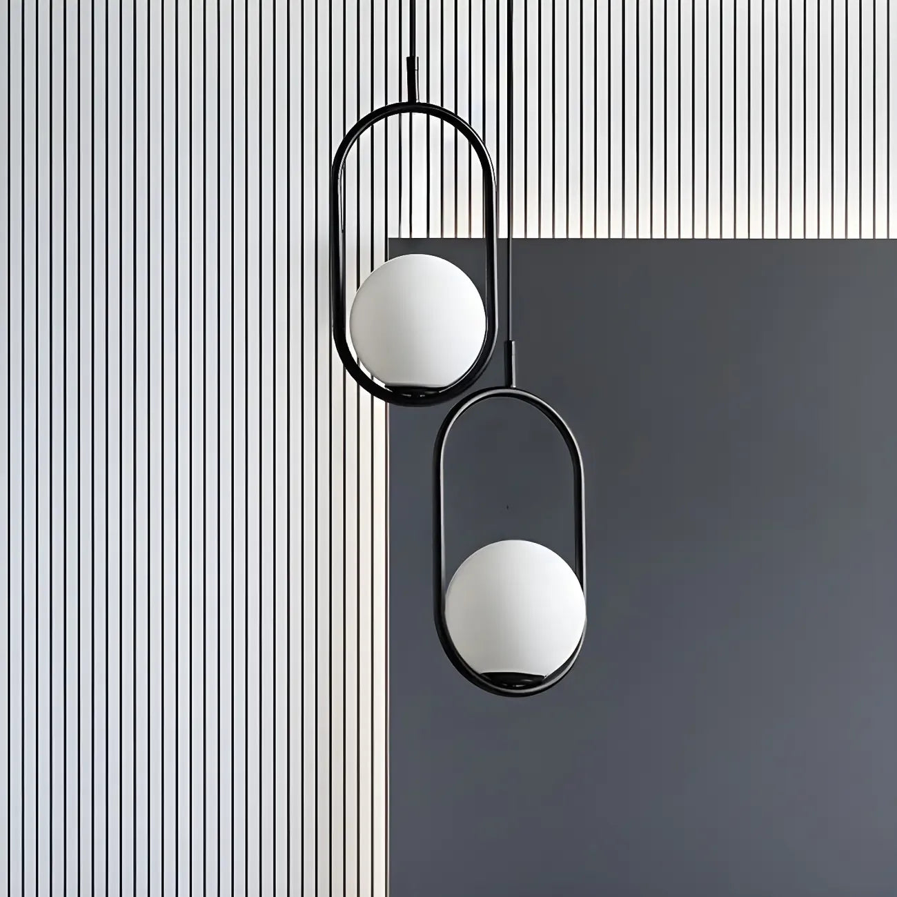 Chic Globe Black and Gold Pendant Light for Bedroom