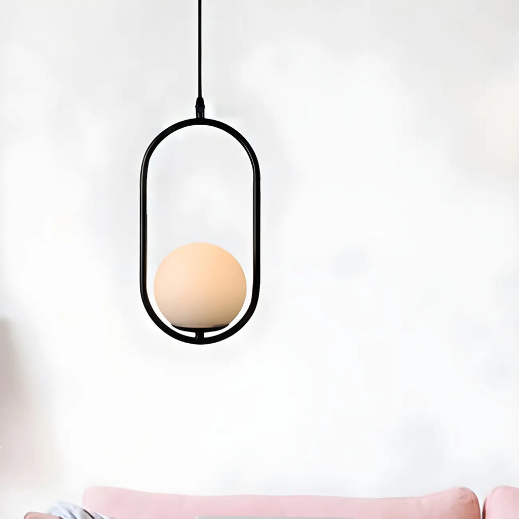 Chic Globe Black and Gold Pendant Light for Bedroom