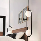 Chic Globe Black and Gold Pendant Light for Bedroom
