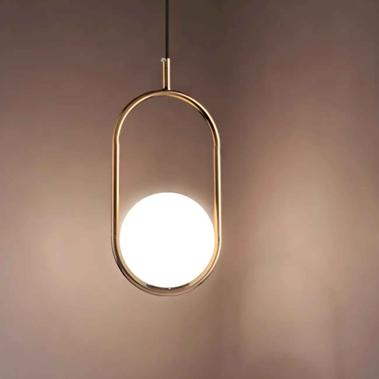 Chic Globe Black and Gold Pendant Light for Bedroom
