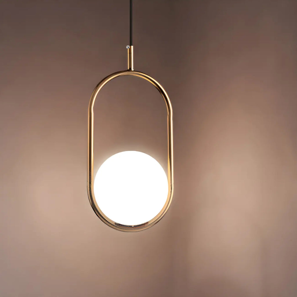 Chic Globe Black and Gold Pendant Light for Bedroom