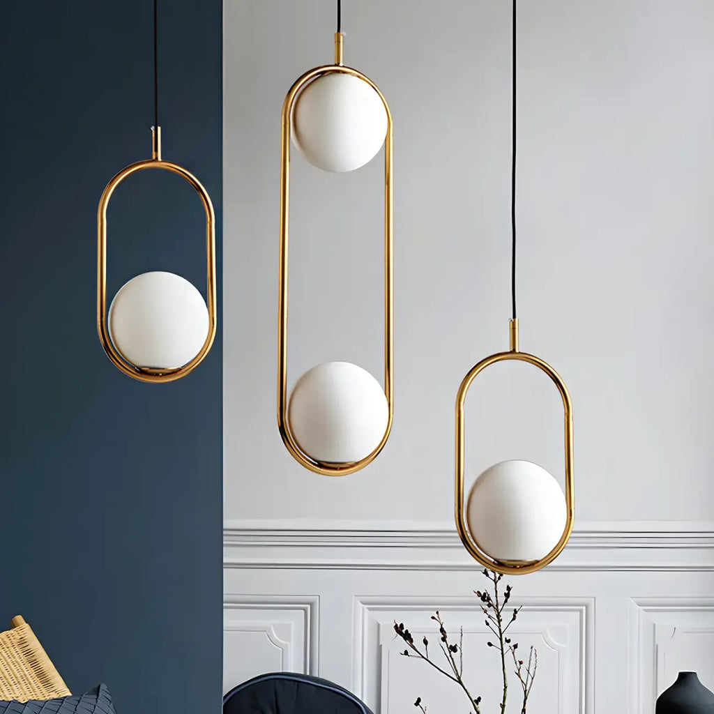 Chic Globe Black and Gold Pendant Light for Bedroom