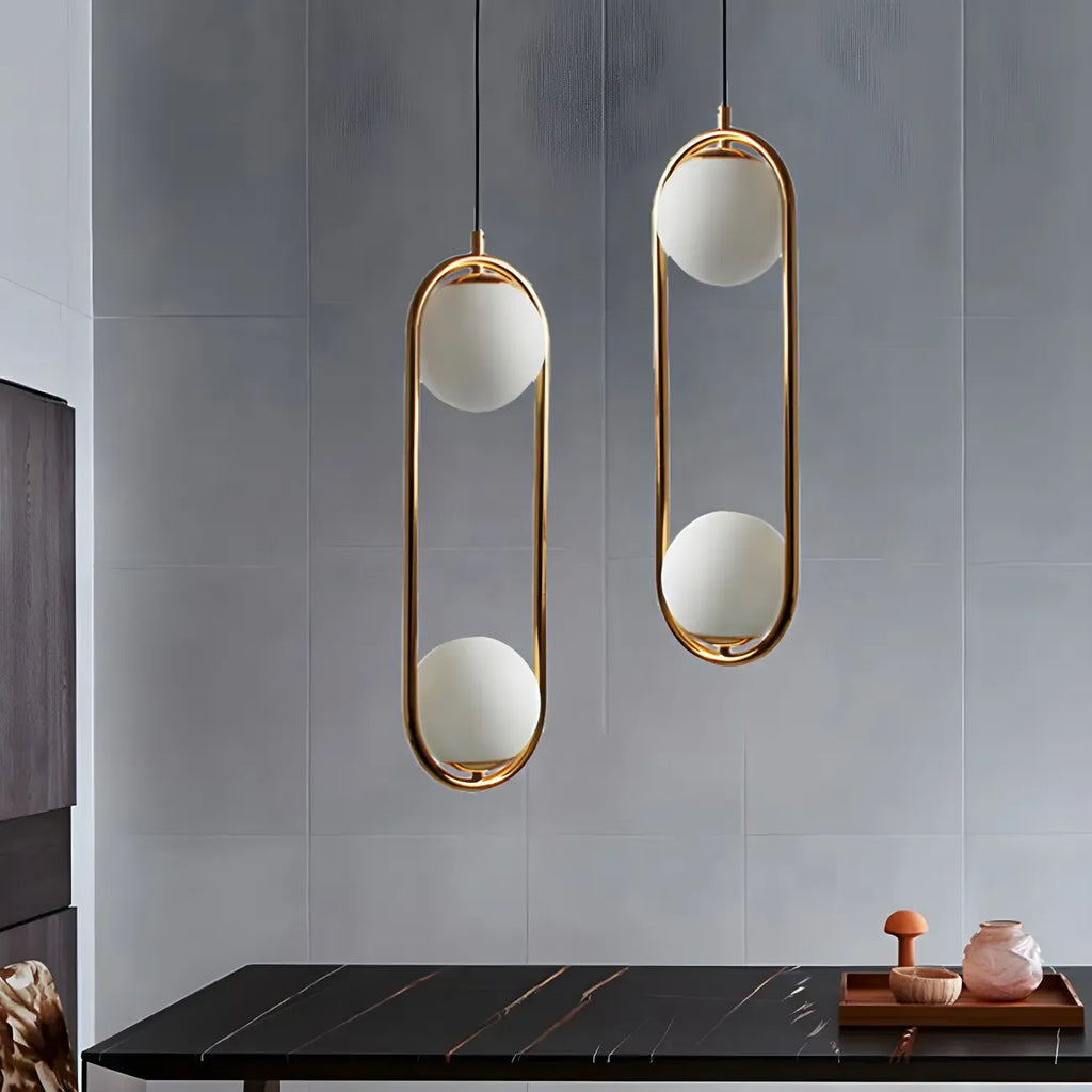 Chic Globe Black and Gold Pendant Light for Bedroom