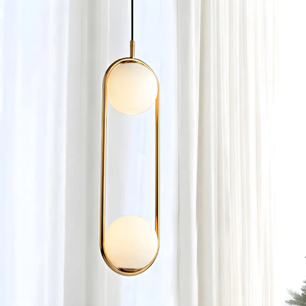 Chic Globe Black and Gold Pendant Light for Bedroom