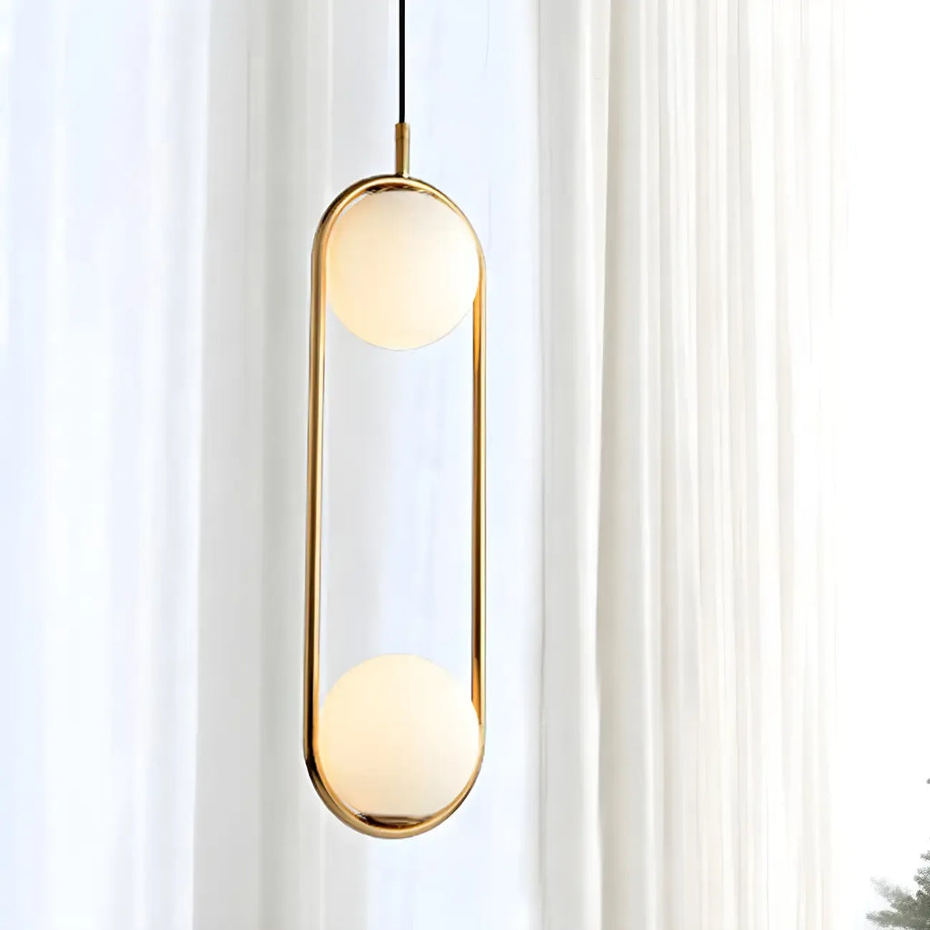 Chic Globe Black and Gold Pendant Light for Bedroom