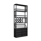 Industrial Versatile Metal Floor Wine Rack with Cabinet