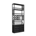 Industrial Versatile Metal Floor Wine Rack with Cabinet