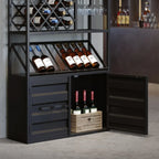 Industrial Versatile Metal Floor Wine Rack with Cabinet