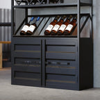 Industrial Versatile Metal Floor Wine Rack with Cabinet