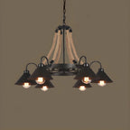 Black Metal Vintage Rope Rustic Chandelier Light