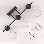 3-Light Industrial Vanity Light Glass Cup Shade LED for Bathroom