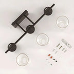 3-Light Industrial Vanity Light Glass Cup Shade LED for Bathroom