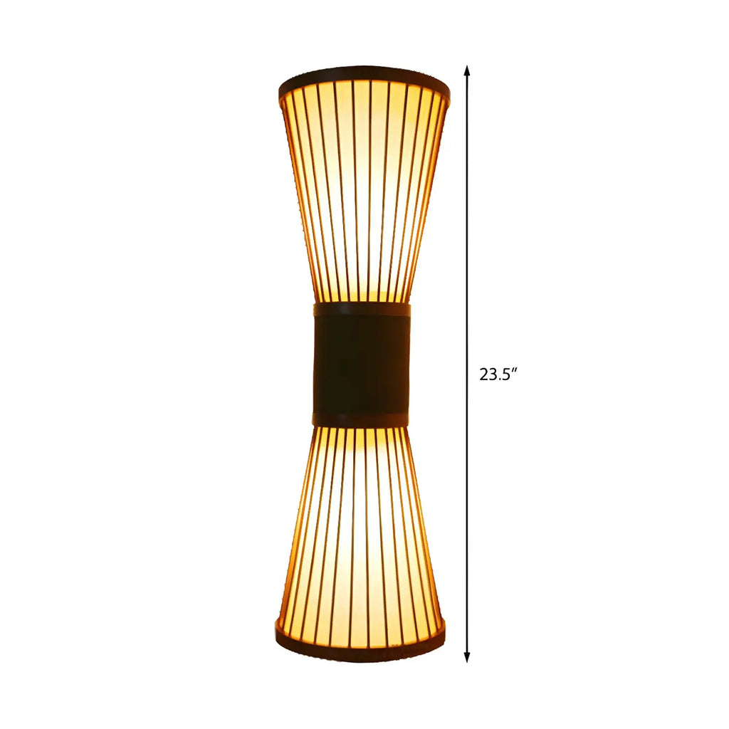 Brown Bamboo LED 23.5 Outdoor Wall Sconce in 2-Light