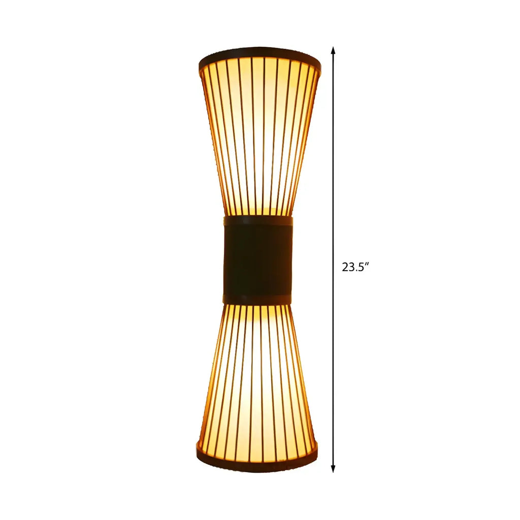 Brown Bamboo LED 23.5 Outdoor Wall Sconce in 2-Light