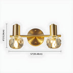 Durable Copper Globe Vanity Lights with Wall Mount for Bathroom