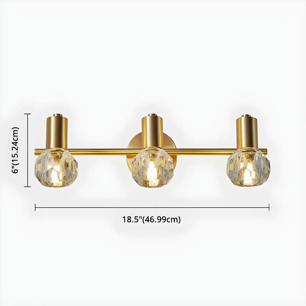 Durable Copper Globe Vanity Lights with Wall Mount for Bathroom