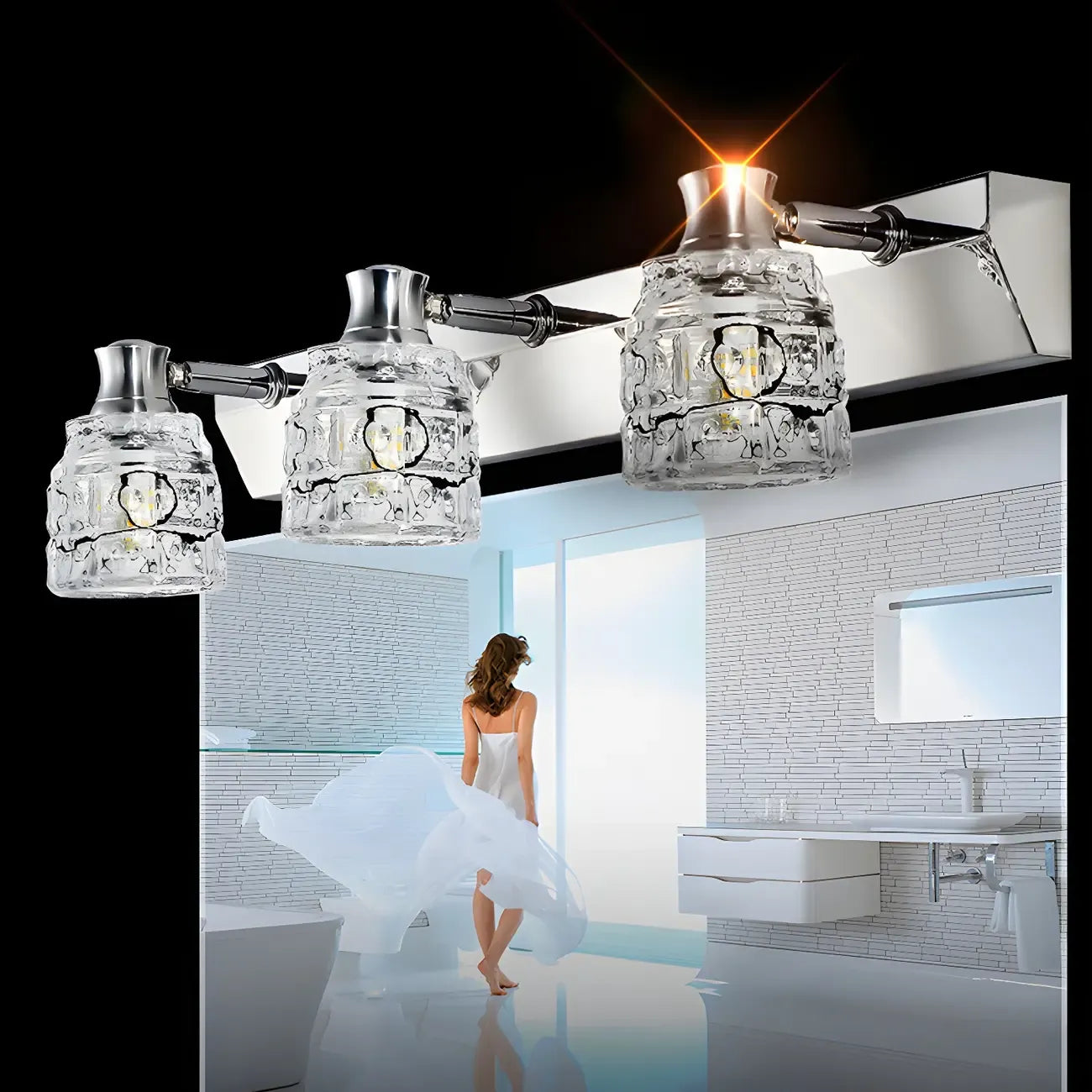 Crystal Retro Vanity Light Elegance for Bathroom Wall
