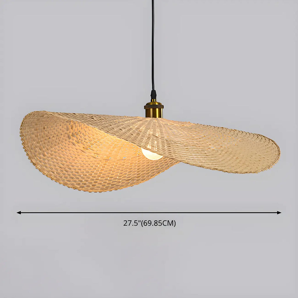 Bamboo Oriental Pendant Light Hanging Fixture for Indoor