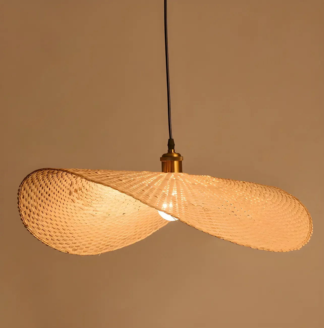 Bamboo Oriental Pendant Light Hanging Fixture for Indoor