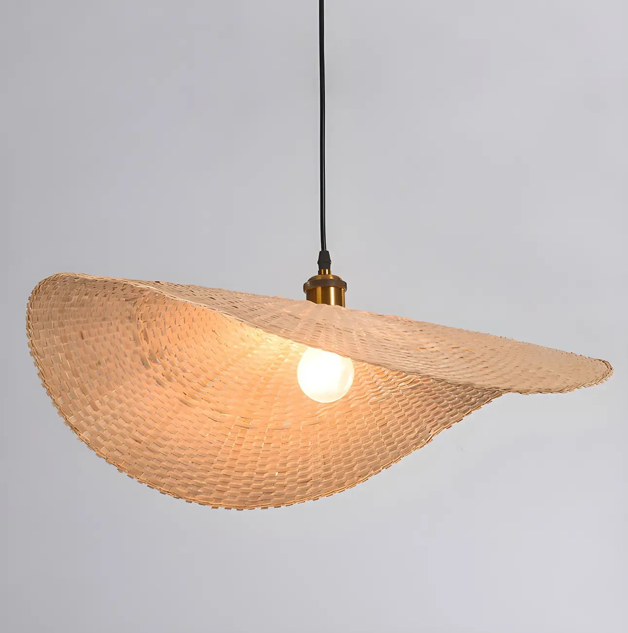 Bamboo Oriental Pendant Light Hanging Fixture for Indoor