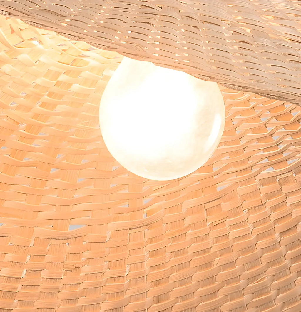 Bamboo Oriental Pendant Light Hanging Fixture for Indoor