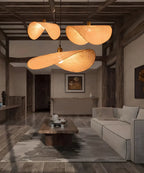 Bamboo Oriental Pendant Light Hanging Fixture for Indoor