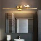 Elegant Linear LED Vanity Light with Gold Accent for Bathroom