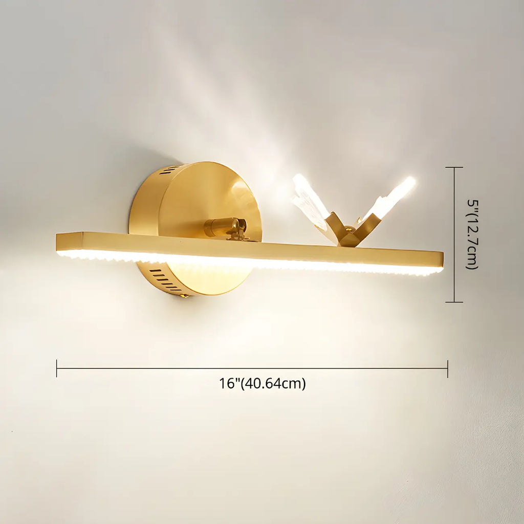 Elegant Linear LED Vanity Light with Gold Accent for Bathroom