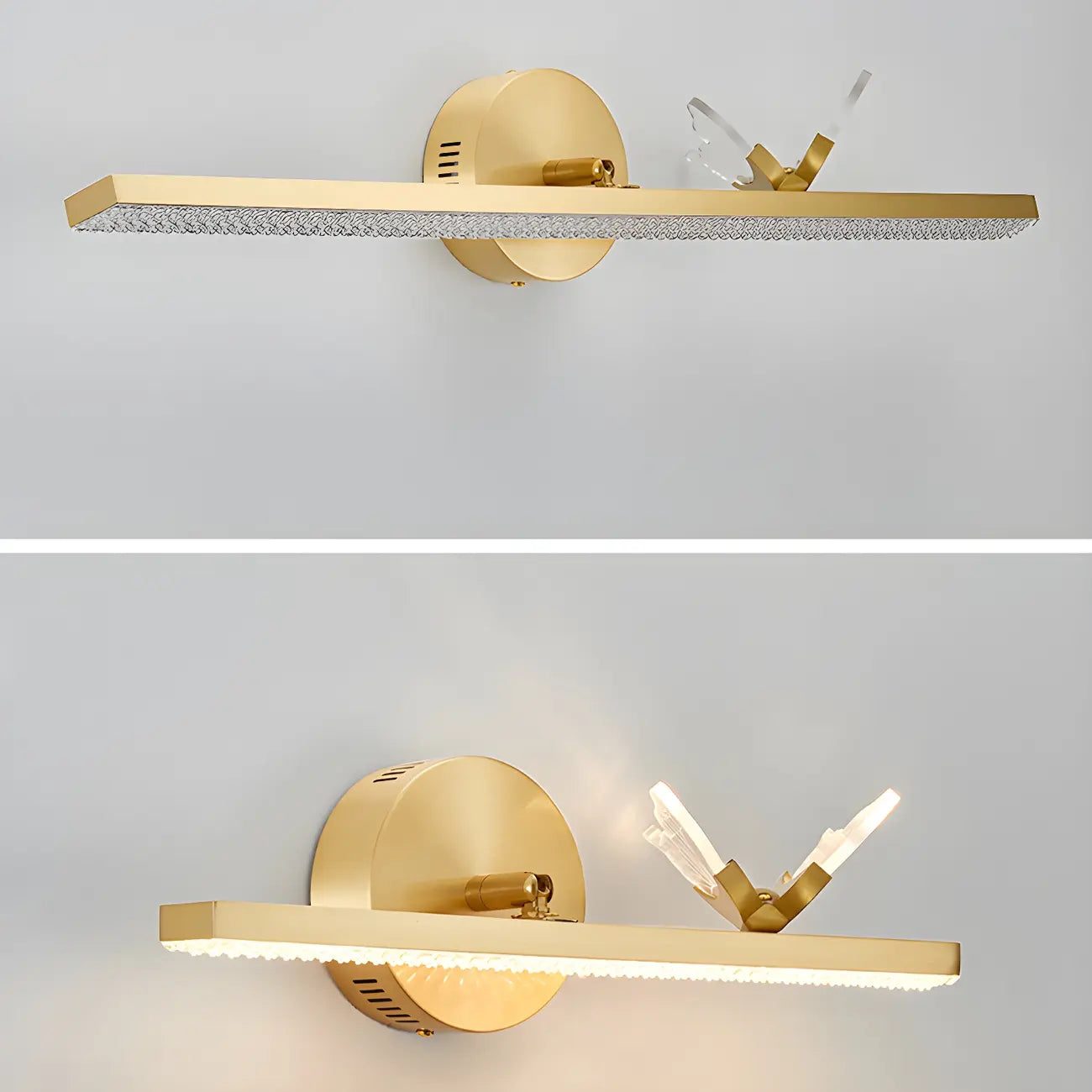 Elegant Linear LED Vanity Light with Gold Accent for Bathroom