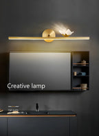 Elegant Linear LED Vanity Light with Gold Accent for Bathroom