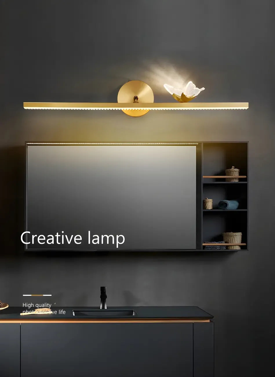 Elegant Linear LED Vanity Light with Gold Accent for Bathroom