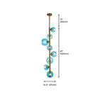 8-Light Modern Brass Multi-Direction Vertical Downrod Chandelier