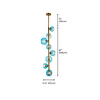8-Light Modern Brass Multi-Direction Vertical Downrod Chandelier