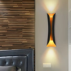 Black Metal Modern Curve Up Down Wall Sconce