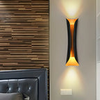 Black Metal Modern Curve Up Down Wall Sconce