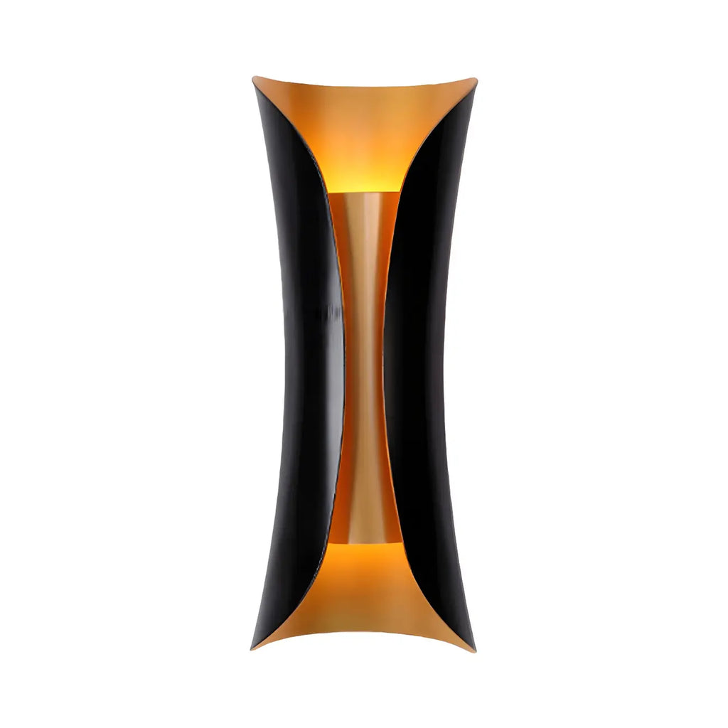 Black Metal Modern Curve Up Down Wall Sconce