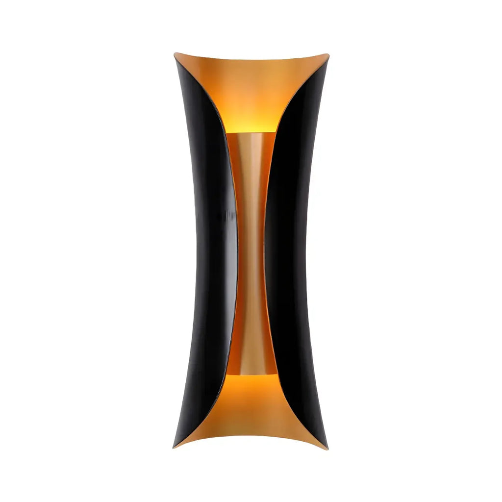 Black Metal Modern Curve Up Down Wall Sconce