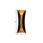 Black Metal Modern Curve Up Down Wall Sconce