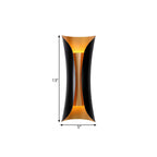 Black Metal Modern Curve Up Down Wall Sconce