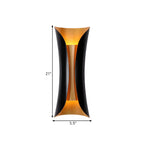 Black Metal Modern Curve Up Down Wall Sconce