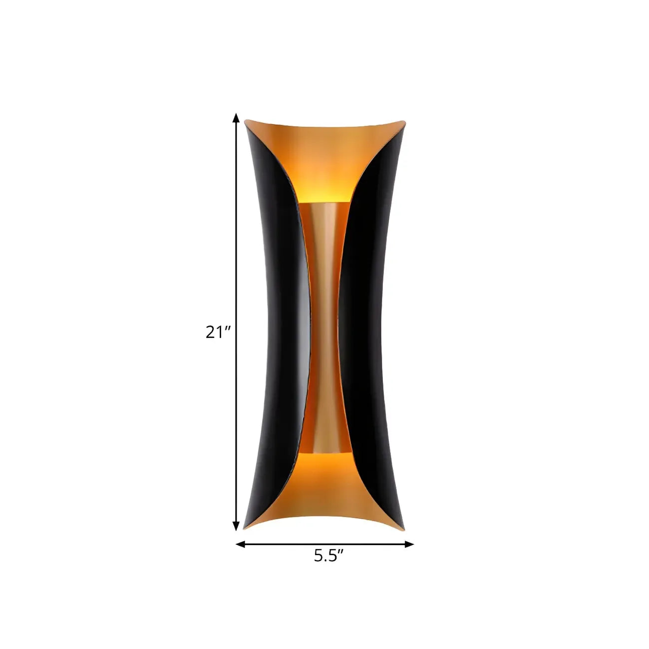 Black Metal Modern Curve Up Down Wall Sconce