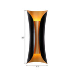 Black Metal Modern Curve Up Down Wall Sconce