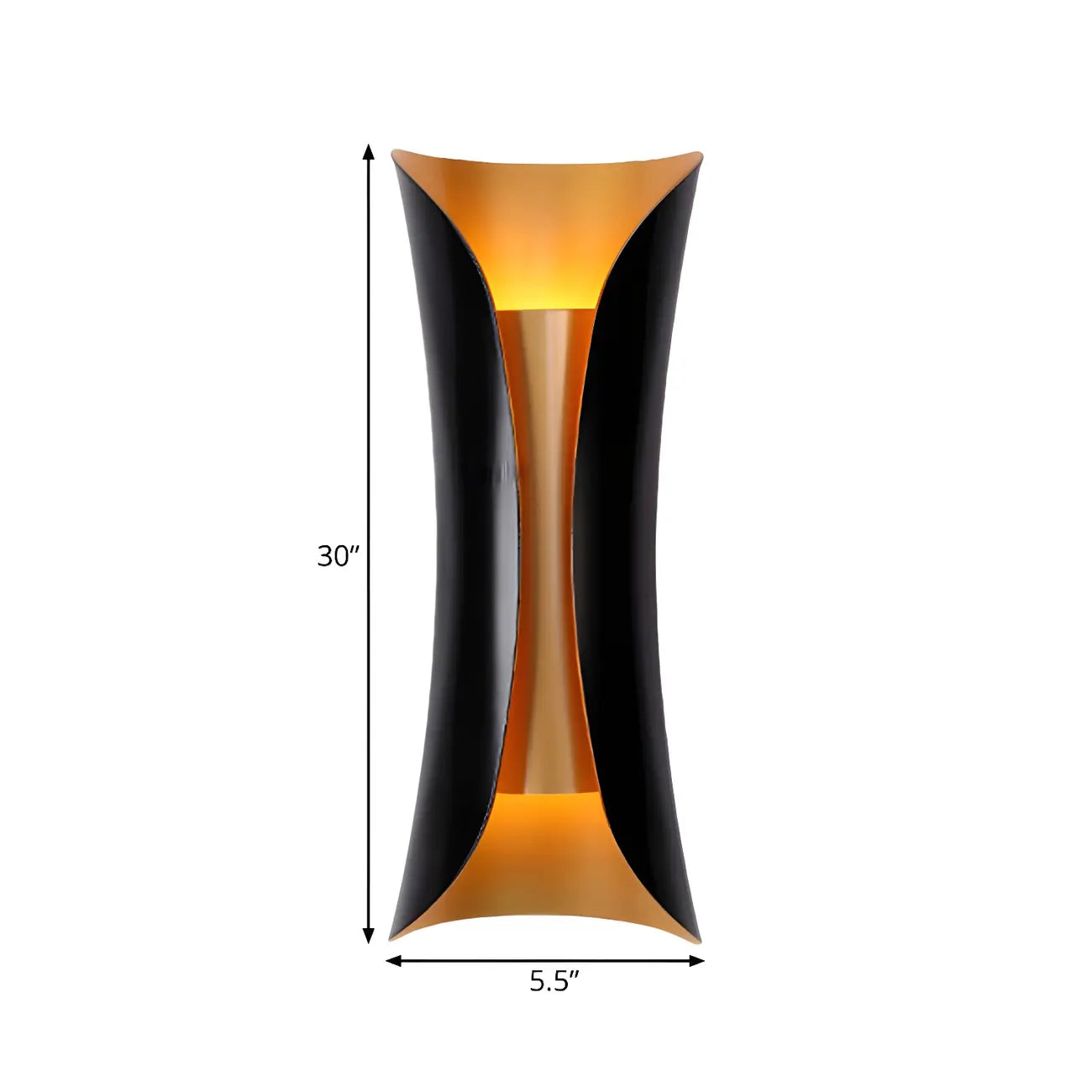 Black Metal Modern Curve Up Down Wall Sconce