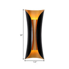 Black Metal Modern Curve Up Down Wall Sconce