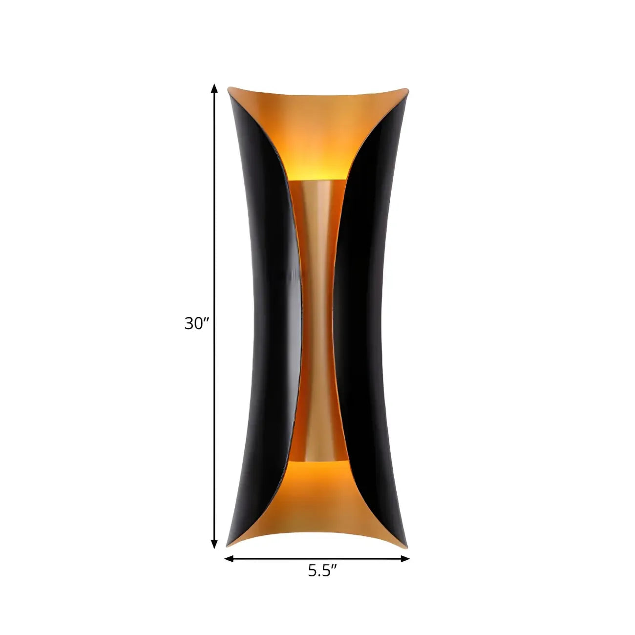 Black Metal Modern Curve Up Down Wall Sconce