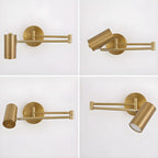 1-Light Cylindrical Metal Arm Swing Wall Light