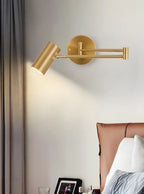 1-Light Cylindrical Metal Arm Swing Wall Light