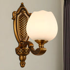 13“Colonial Brass Wall Sconce with LED Light for Bedroom