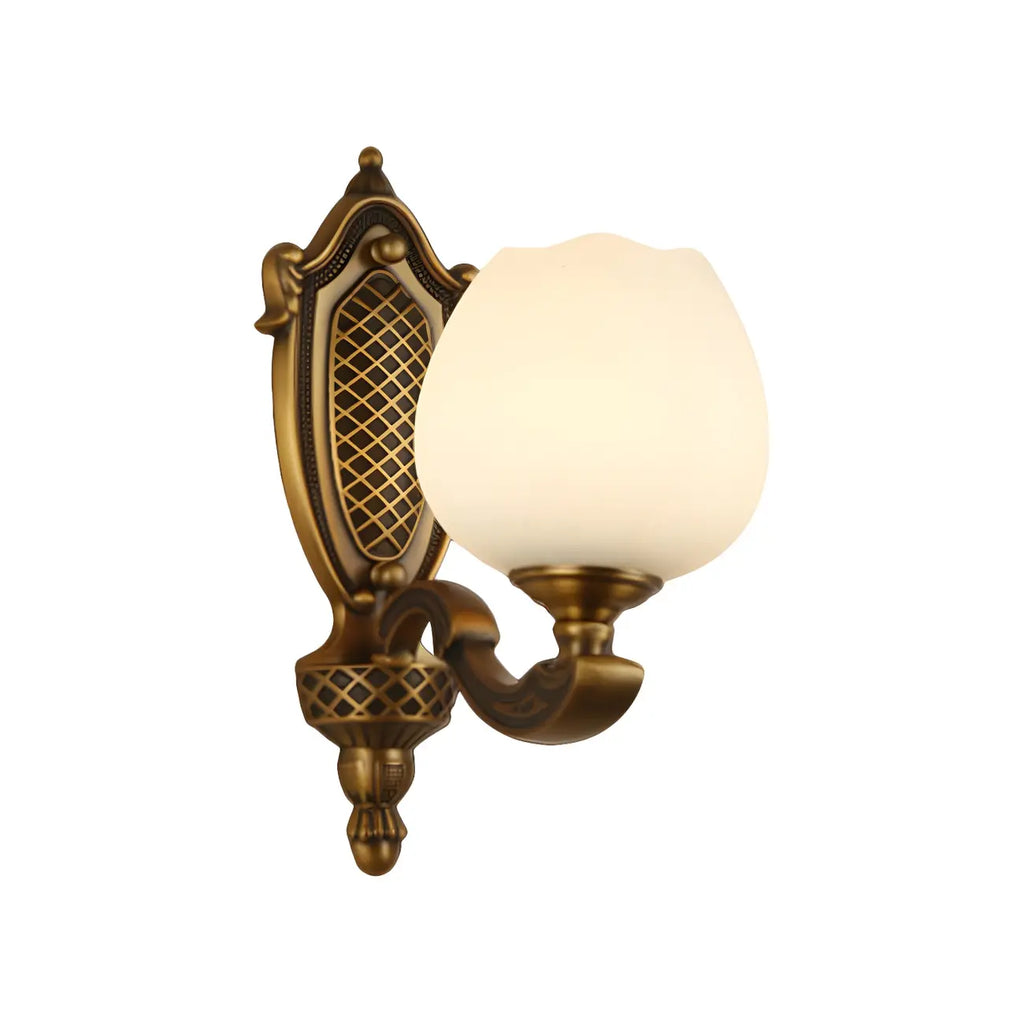 13“Colonial Brass Wall Sconce with LED Light for Bedroom